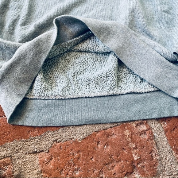 Free People XS gray oversized sweatshirt floral sheer lace - Picture 5 of 16